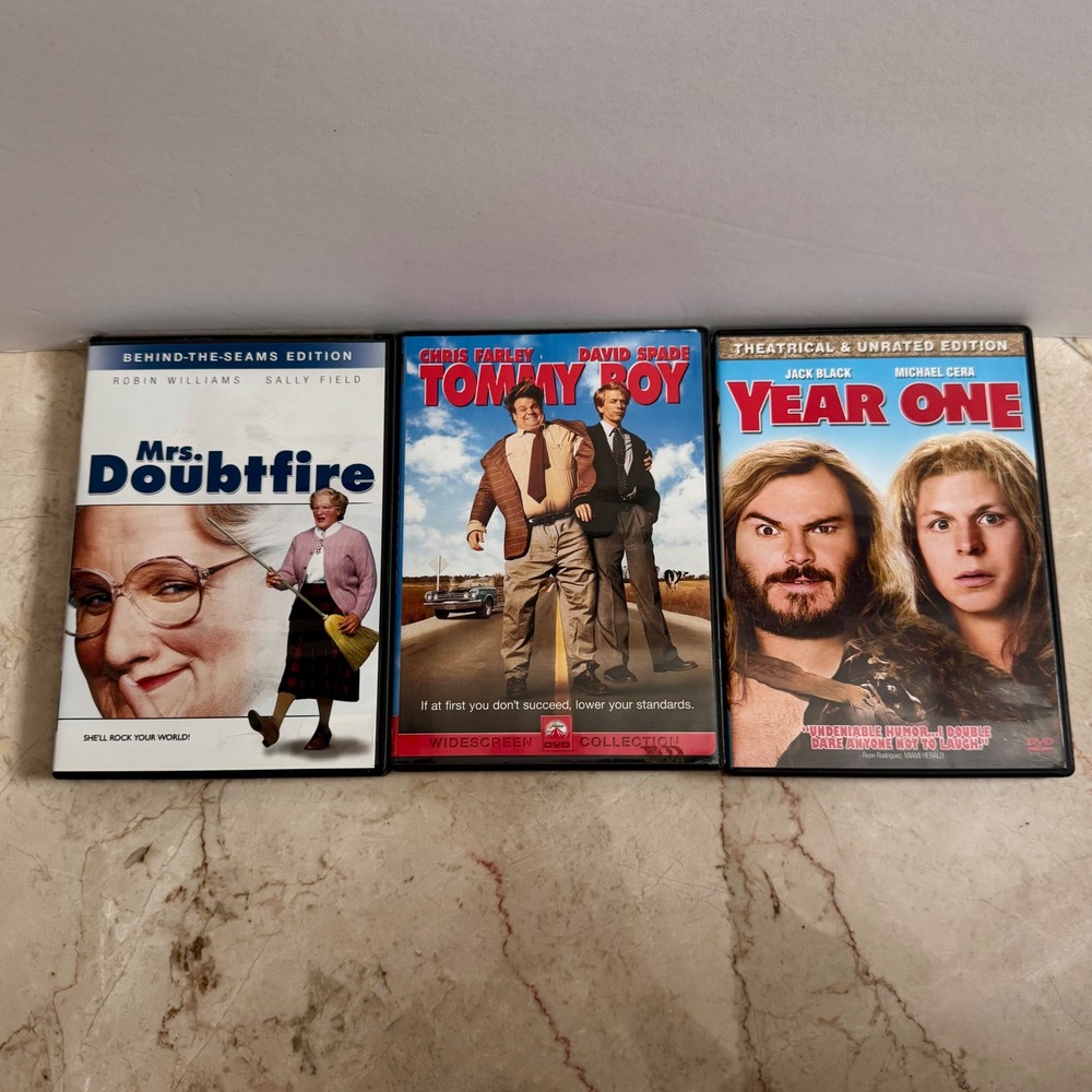 Mrs Doubtfire Tommy Boy Year One Comedy Movie DVD Lot Robin Williams Farley‎